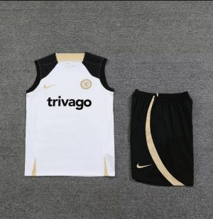 2023/2024 Chelsea pre-match training White Jersey+Shorts  1:1 Thai Quality