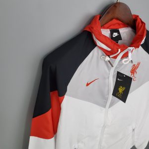 2021/2022 Liverpool Windbreaker (White-Black-Red) Soccer Jersey 1:1 Thai Quality