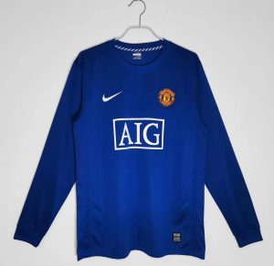 2007/2008 Retro Manchester United  long Sleeve Soccer Jersey Away 1:1 Thai Quality