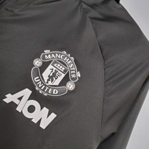 2021 Manchester United Jersey Windbreaker Black(White-Red Edge)