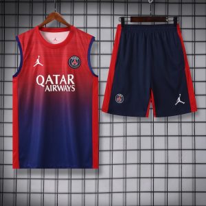 2024/2025 Psg Paris Saint-Germain pre-match training Red-Blue Jersey+Shorts 1:1 Thai Quality