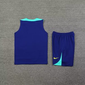 2024 Brazil pre-match training Blue Jersey+Shorts 1:1 Thai Quality