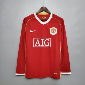 2006-2007 Retro Long Sleeve Manchester United Home Football Shirt 1:1 Thai Quality