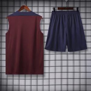 2024 England pre-match training Wine Red Jersey+Shorts 1:1 Thai Quality