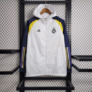 2023/2024 Real Madrid Windbreaker White Soccer Jersey