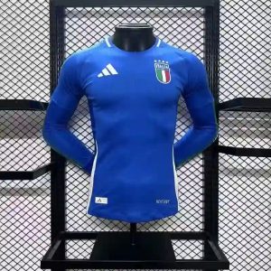 2024 Long Sleeve Player Version Italy Home Football Shirt 1:1 Thai Quality