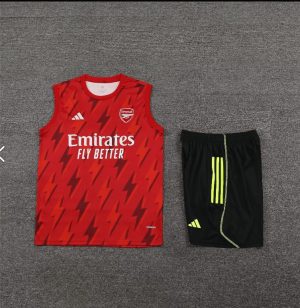 2023/2024 Arsenal pre-match training Red Jersey+Shorts