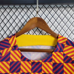 2023/2024 Barcelona Training Wear Striped Plaid Jersey