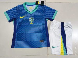 2024 Kids Size Brazil Away Soccer Jersey