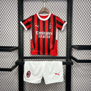 2024/2025 Kids Size AC Milan Home Soccer Jersey 1:1 Thai Quality