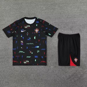 2024 Portugal Pre-match Training Black Shirt+Shorts 1:1 Thai Quality