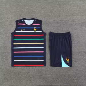 2024 France pre-match training Color Pattern Jersey+Shorts 1:1 Thai Quality