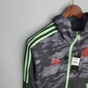 2021/2022 Manchester United Jersey Windbreaker Black And Grey Camouflage