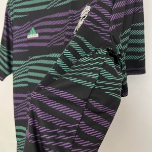 2023/2024 Real Madrid Training Wear Green And Purple Stripes Football Shirt