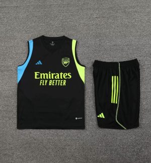 2023/2024 Arsenal pre-match training Black Jersey+Shorts