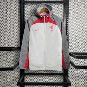 2023/2024 Liverpool Windbreaker white and Gray Soccer Jersey