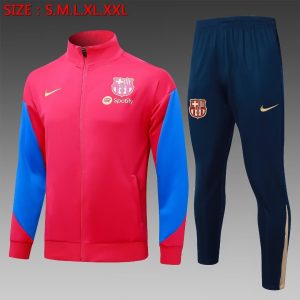 2024/2025 Barcelona Long Zipped Jacket Red Football Shirt 1:1 Thai Quality