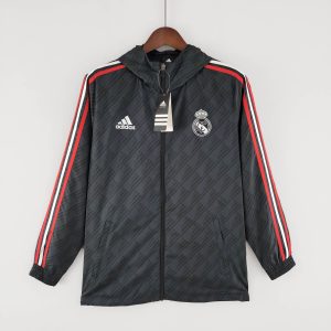 2022/2023 Real Madrid Jersey Windbreaker Black Red And White Edge