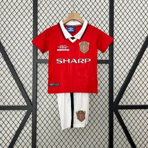 1999/2000 Retro Kids Size Manchester United Home Football Shirt 1:1 Thai Quality