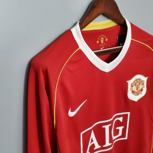 2006-2007 Retro Long Sleeve Manchester United Home Football Shirt 1:1 Thai Quality