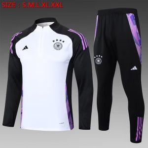 2024 Germany Half-Pull Training Suit WhiteFootball Shirt 1:1 Thai Quality