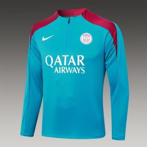 2024/2025 Psg Paris Saint-Germain Half-Pull Training Suit Light Blue Football Shirt 1:1 Thai Quality