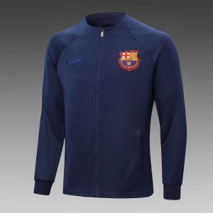 2022/2023 Barcelona Long Zip Jacke Dark Blue Jersey