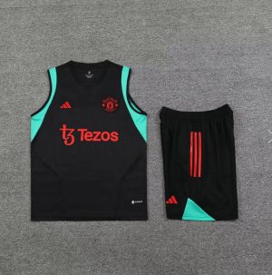 2023/2024 Manchester United pre-match training Black Jersey+Shorts 1:1 Thai Quality