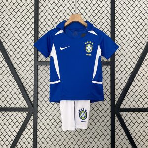 2002 Retro Kids Size Brazil Away Soccer Jersey