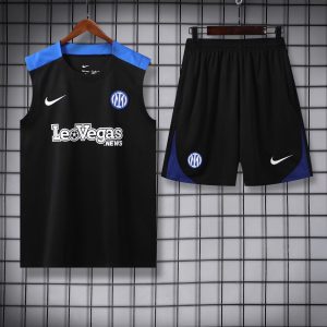 2024/2025 Inter Milan pre-match training Black Jersey+Shorts 1:1 Thai Quality