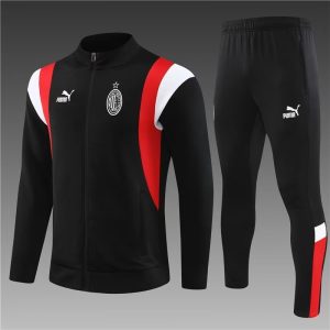 2023/2024 AC Milan Long Zipped Jacket Black Soccer Jersey 1:1 Thai Quality