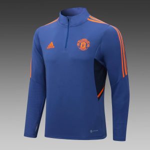 2022/2023 Manchester United Half-Pull Training Suit Blue Football Shirt 1:1 Thai Quality