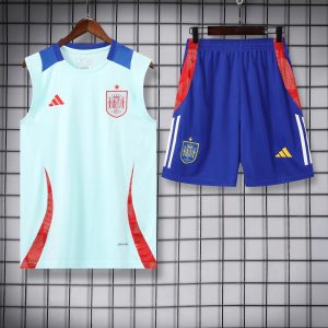 2024 Spain pre-match training Light Blue Jersey+Shorts 1:1 Thai Quality