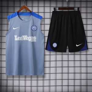 2024/2025 Inter Milan pre-match training Grey Jersey+Shorts 1:1 Thai Quality