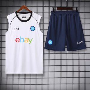 2024/2025 Napoli pre-match training White Jersey+Shorts 1:1 Thai Quality