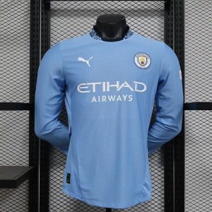 2024/2025 Long Sleeve Player Version Manchester City Home Football Shirt 1:1 Thai Quality