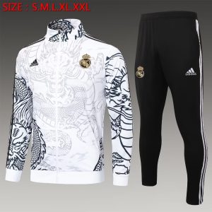 2023/2024 Real Madrid Long Zipped Jacket White Football Shirt 1:1 Thai Quality