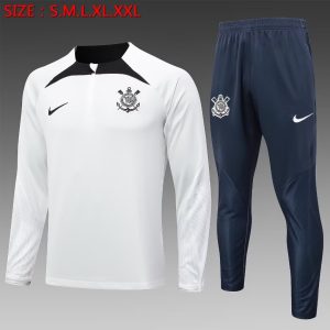 2024/2025 Corinthians Half-Pull Training Suit Light Grey Football Shirt 1:1 Thai Quality