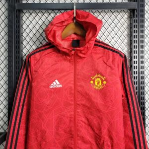 2023/2024 Manchester United Windbreaker Red Black Edge