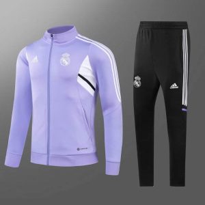 2022/2023 Real Madrid Long Zipped Jacket Purple Football Shirt