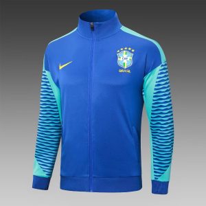 2024 Spain Long Zipped Jacket Blue Football Shirt 1:1 Thai Quality