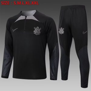 2024/2025 Corinthians Half-Pull Training Suit Black Football Shirt 1:1 Thai Quality