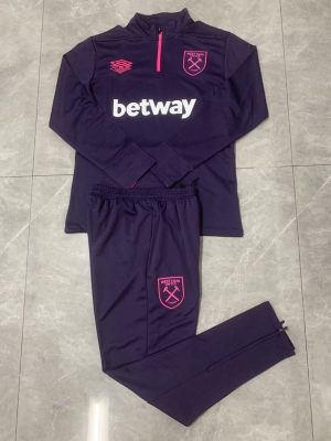 2024/2025 West Ham United Half-Pull Training Suit Purple Football Shirt 1:1 Thai Quality