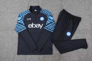 2023-2024 Napoli Half-Pull Training Suit Dark blue Football Shirt 1:1 Thai Quality Set