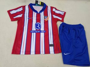 2024/2025 Kids Size Atletico Madrid Home Soccer Jersey 1:1 Thai Quality