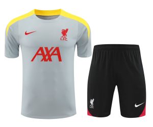 2024/2025 Liverpool Pre-match Training Grey Shirt+Shorts  1:1 Thai Quality