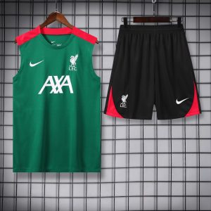 2024/2025 Liverpool Pre-match Training Green Jersey+Shorts  1:1 Thai Quality