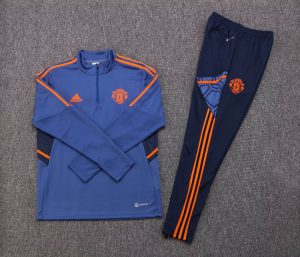 2022/2023 Manchester United Half-Pull Training Suit Blue Football Shirt 1:1 Thai Quality