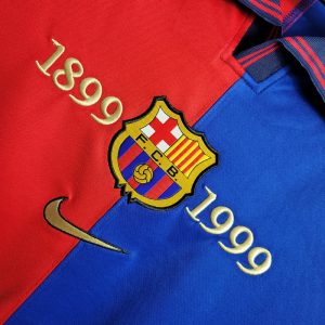 Retro Long Sleeve Barcelona 100th Anniversary Version Football Shirt Home 1:1 Thai Quality