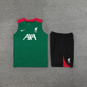 2024/2025 Liverpool Pre-match Training Green Jersey+Shorts  1:1 Thai Quality